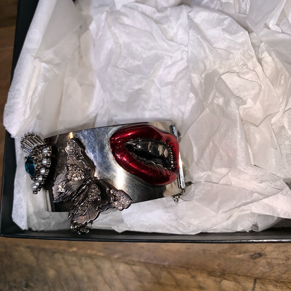 Alexander McQueen Jeweled Hinged Cuff Bracelet - Picture 7 of 8